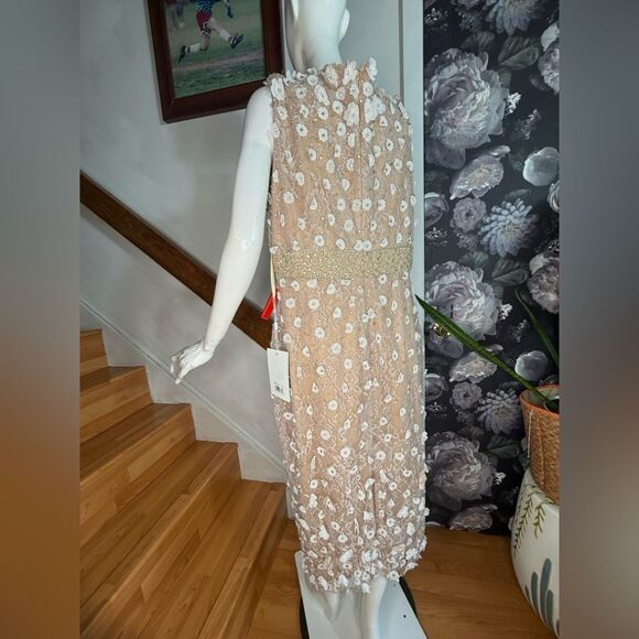 Mac Duggal Floral Beaded Sheath Midi Dress/ size 14 - Picture 8 of 10